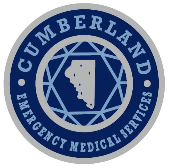 Blue and gray logo for Cumberland EMS.