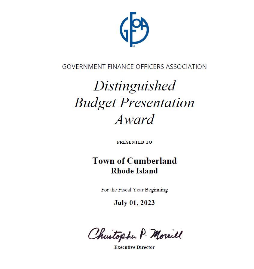 Distinguished Budget Award FY24